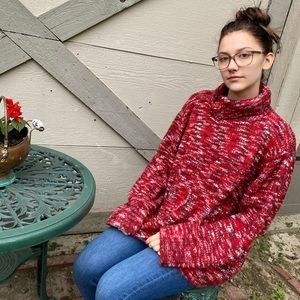 Venezia Jeans oversized red turtleneck sweater